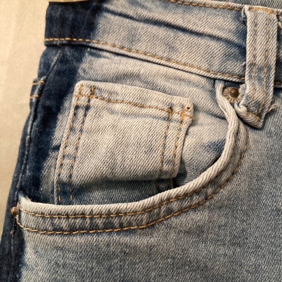 Zeo Basic Premium Tuxedo Stripe Skinny Distressed Hi Wst Jeans 26 Fit Lk 25 EUC - Picture 5 of 16